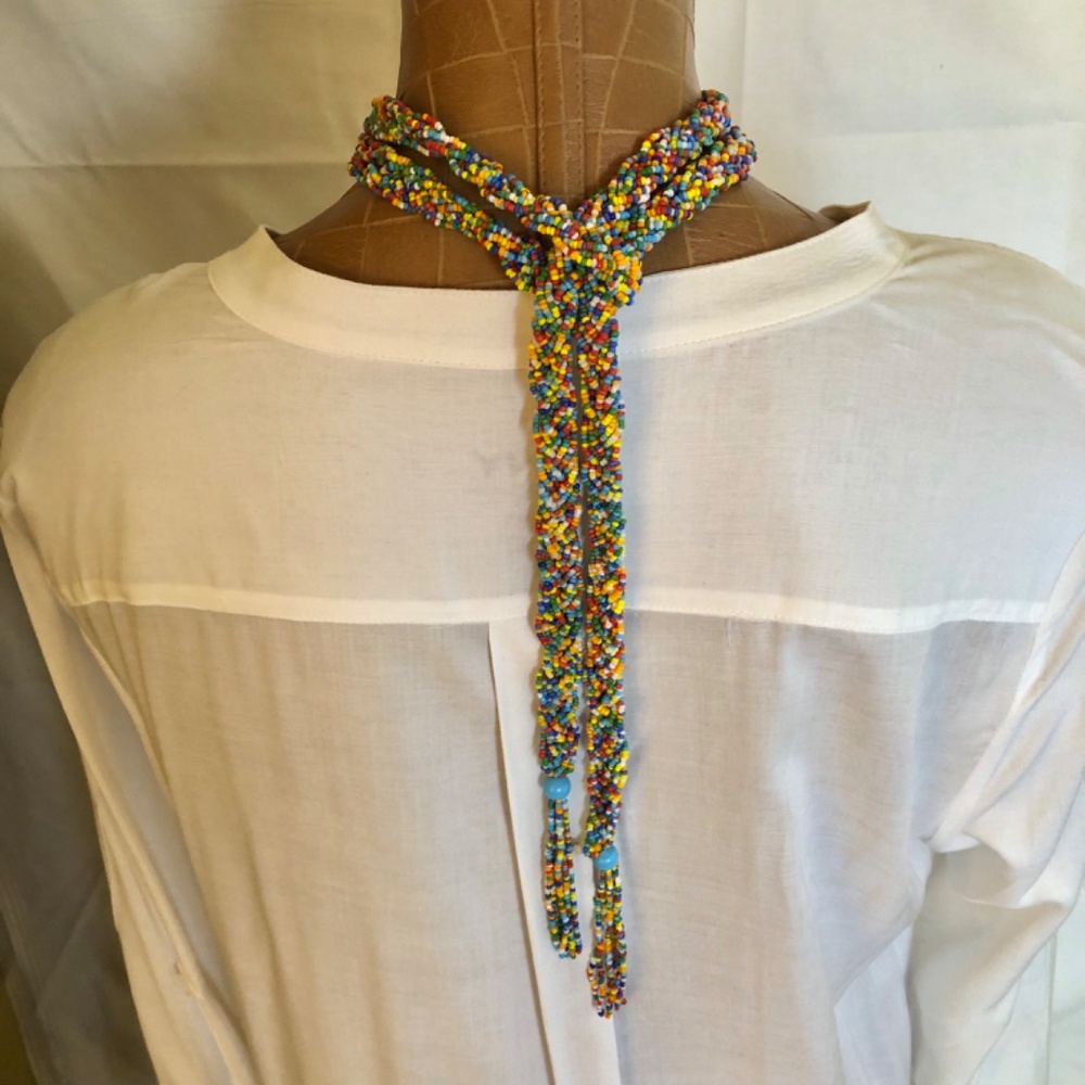 Beaded & Braided Belt/Neckwear, Multicolored - Picture 3 of 10